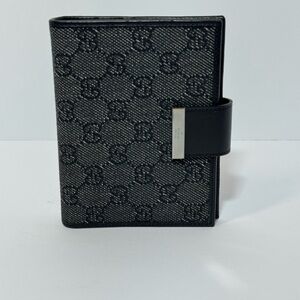Gucci Black Denim Monogram Agenda